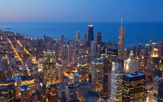 Chicago cityscape looking north